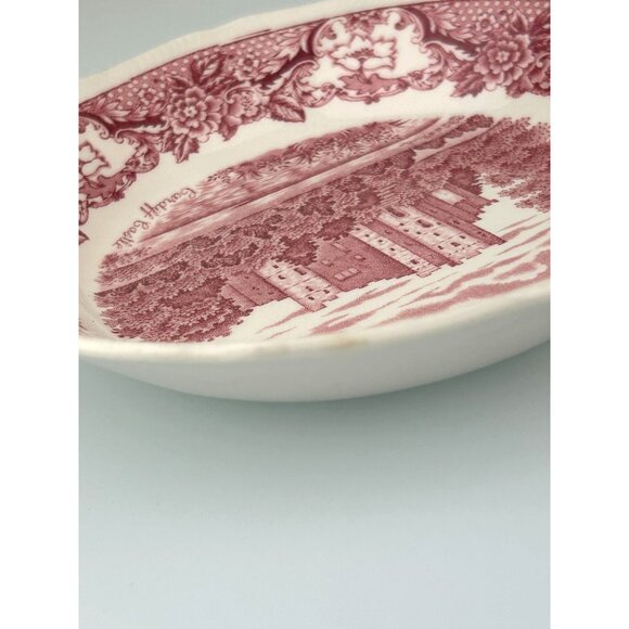 Royal Swan Historic Castle Bundle of 3 Bowls Saucer Red Transferware VTG England - Picture 11 of 16